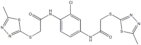 N,N'-(2-chlorobenzene-1,4-diyl)bis{2-[(5-methyl-1,3,4-thiadiazol-2-yl)sulfanyl]acetamide} Struktur