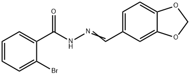 N'-[(E)-1,3-benzodioxol-5-ylmethylidene]-2-bromobenzohydrazide Struktur