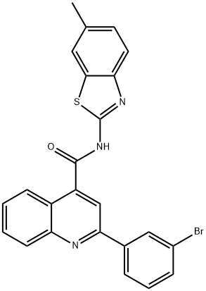 2-(3-bromophenyl)-N-(6-methyl-1,3-benzothiazol-2-yl)quinoline-4-carboxamide Struktur