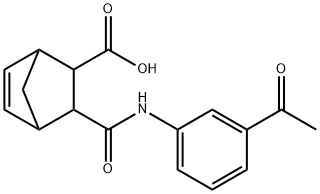 3-[(3-acetylphenyl)carbamoyl]bicyclo[2.2.1]hept-5-ene-2-carboxylic acid Struktur