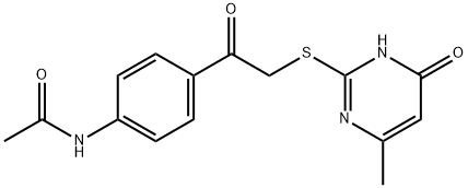 N-[4-[2-[(6-methyl-4-oxo-1H-pyrimidin-2-yl)sulfanyl]acetyl]phenyl]acetamide Struktur