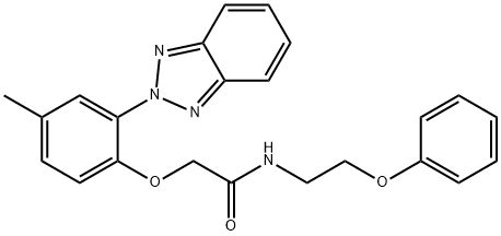 2-[2-(benzotriazol-2-yl)-4-methylphenoxy]-N-(2-phenoxyethyl)acetamide Struktur