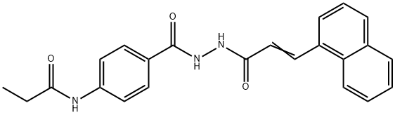 N-[4-({2-[3-(1-naphthyl)acryloyl]hydrazino}carbonyl)phenyl]propanamide Struktur