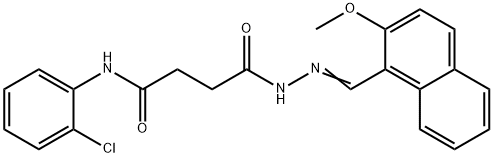 N-(2-chlorophenyl)-4-{2-[(2-methoxy-1-naphthyl)methylene]hydrazino}-4-oxobutanamide Struktur