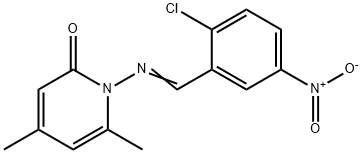 1-[(2-chloro-5-nitrobenzylidene)amino]-4,6-dimethyl-2(1H)-pyridinone Struktur