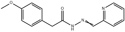 2-(4-methoxyphenyl)-N-[(E)-pyridin-2-ylmethylideneamino]acetamide Struktur