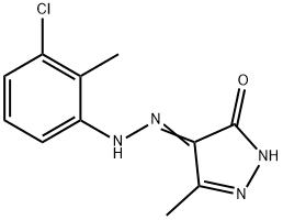 4-[(3-chloro-2-methylphenyl)hydrazono]-5-methyl-2,4-dihydro-3H-pyrazol-3-one Struktur