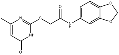 N-(1,3-benzodioxol-5-yl)-2-[(6-methyl-4-oxo-1H-pyrimidin-2-yl)sulfanyl]acetamide Struktur