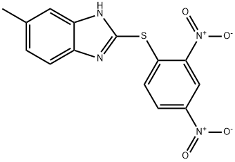 2-[(2,4-dinitrophenyl)sulfanyl]-5-methyl-1H-benzimidazole Struktur