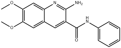 2-Amino-6,7-dimethoxy-quinoline-3-carboxylic acid phenylamide Struktur