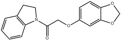 1,3-benzodioxol-5-yl 2-(2,3-dihydro-1H-indol-1-yl)-2-oxoethyl ether Struktur