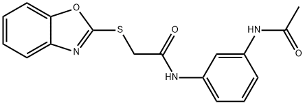 N-(3-acetamidophenyl)-2-(1,3-benzoxazol-2-ylsulfanyl)acetamide Struktur