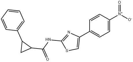 N-[4-(4-nitrophenyl)-1,3-thiazol-2-yl]-2-phenylcyclopropane-1-carboxamide Struktur