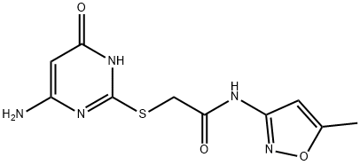 2-[(4-amino-6-oxo-1,6-dihydropyrimidin-2-yl)sulfanyl]-N-(5-methyl-1,2-oxazol-3-yl)acetamide Struktur