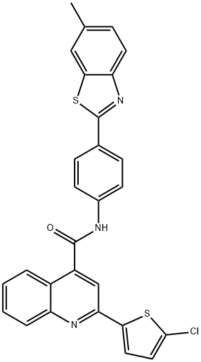 2-(5-chlorothiophen-2-yl)-N-[4-(6-methyl-1,3-benzothiazol-2-yl)phenyl]quinoline-4-carboxamide Struktur