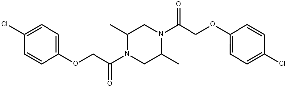 2-(4-chlorophenoxy)-1-[4-[2-(4-chlorophenoxy)acetyl]-2,5-dimethylpiperazin-1-yl]ethanone Struktur