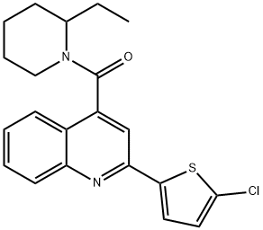 [2-(5-chlorothiophen-2-yl)quinolin-4-yl]-(2-ethylpiperidin-1-yl)methanone Struktur