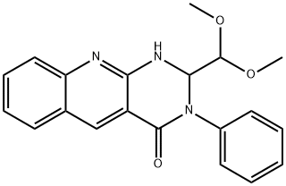 2-(dimethoxymethyl)-3-phenyl-1,2-dihydropyrimido[4,5-b]quinolin-4-one Struktur