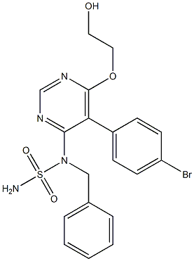 	2-[6-(BENZYLSULFAMOYLAMINO)-5-(4-BROMOPHENYL)PYRIMIDIN-4-YL]OXYETHANOL, 441796-08-3, 結(jié)構(gòu)式