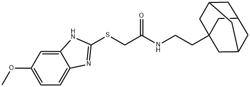 2-[(5-methoxy-1H-benzimidazol-2-yl)sulfanyl]-N-[2-(tricyclo[3.3.1.1~3,7~]dec-1-yl)ethyl]acetamide Struktur