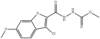 methyl 2-[(3-chloro-6-methoxy-1-benzothien-2-yl)carbonyl]hydrazinecarboxylate Struktur