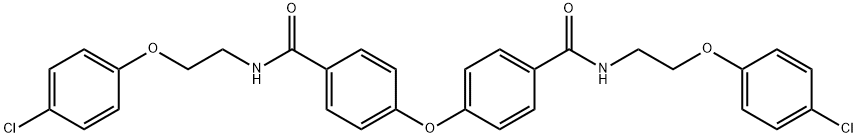 N-[2-(4-chlorophenoxy)ethyl]-4-[4-[2-(4-chlorophenoxy)ethylcarbamoyl]phenoxy]benzamide Struktur