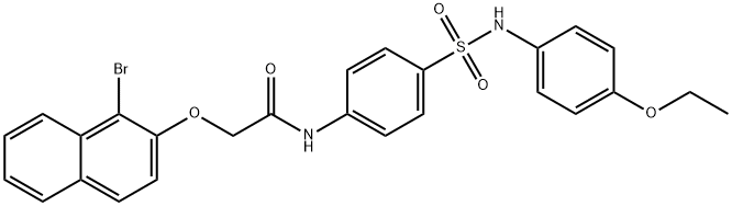 2-[(1-bromo-2-naphthyl)oxy]-N-(4-{[(4-ethoxyphenyl)amino]sulfonyl}phenyl)acetamide Struktur