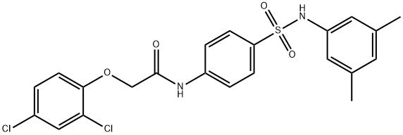 2-(2,4-dichlorophenoxy)-N-(4-{[(3,5-dimethylphenyl)amino]sulfonyl}phenyl)acetamide Struktur