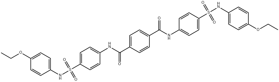 N,N'-bis(4-{[(4-ethoxyphenyl)amino]sulfonyl}phenyl)terephthalamide Struktur