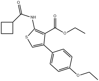 ethyl 2-(cyclobutanecarbonylamino)-4-(4-ethoxyphenyl)thiophene-3-carboxylate Struktur