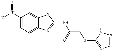 N-(6-nitro-1,3-benzothiazol-2-yl)-2-(1H-1,2,4-triazol-3-ylsulfanyl)acetamide Struktur