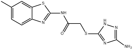 2-[(5-amino-1H-1,2,4-triazol-3-yl)sulfanyl]-N-(6-methyl-1,3-benzothiazol-2-yl)acetamide Struktur