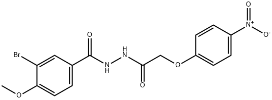 3-bromo-4-methoxy-N'-[(4-nitrophenoxy)acetyl]benzohydrazide Struktur