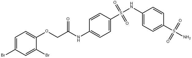 N-[4-({[4-(aminosulfonyl)phenyl]amino}sulfonyl)phenyl]-2-(2,4-dibromophenoxy)acetamide Struktur