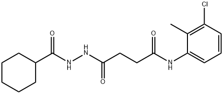 N-(3-chloro-2-methylphenyl)-4-[2-(cyclohexanecarbonyl)hydrazinyl]-4-oxobutanamide Struktur