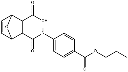 2-[(4-propoxycarbonylphenyl)carbamoyl]-7-oxabicyclo[2.2.1]hept-5-ene-3-carboxylic acid Struktur