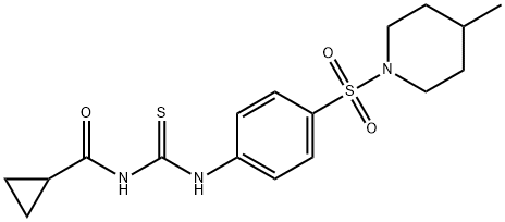 N-[({4-[(4-methyl-1-piperidinyl)sulfonyl]phenyl}amino)carbonothioyl]cyclopropanecarboxamide Struktur