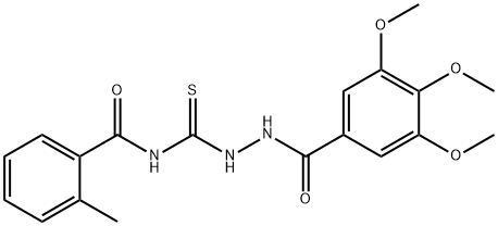 2-methyl-N-{[2-(3,4,5-trimethoxybenzoyl)hydrazino]carbonothioyl}benzamide Struktur