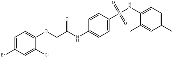 2-(4-bromo-2-chlorophenoxy)-N-(4-{[(2,4-dimethylphenyl)amino]sulfonyl}phenyl)acetamide Struktur