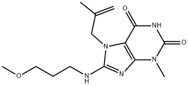 8-((3-methoxypropyl)amino)-3-methyl-7-(2-methylallyl)-3,7-dihydro-1H-purine-2,6-dione Struktur