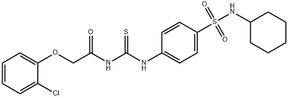 2-(2-chlorophenoxy)-N-[({4-[(cyclohexylamino)sulfonyl]phenyl}amino)carbonothioyl]acetamide Struktur