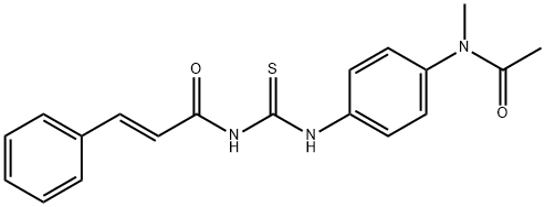 N-[({4-[acetyl(methyl)amino]phenyl}amino)carbonothioyl]-3-phenylacrylamide Struktur