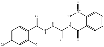 N-{[2-(2,4-dichlorobenzoyl)hydrazino]carbonothioyl}-2-nitrobenzamide Struktur