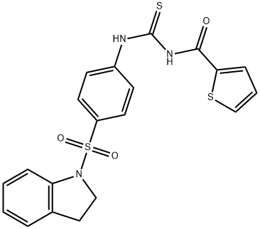 N-({[4-(2,3-dihydro-1H-indol-1-ylsulfonyl)phenyl]amino}carbonothioyl)-2-thiophenecarboxamide Struktur