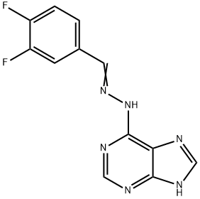 (E)-6-(2-(3,4-difluorobenzylidene)hydrazinyl)-9H-purine Struktur