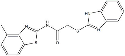 2-(1H-benzimidazol-2-ylsulfanyl)-N-(4-methyl-1,3-benzothiazol-2-yl)acetamide Struktur