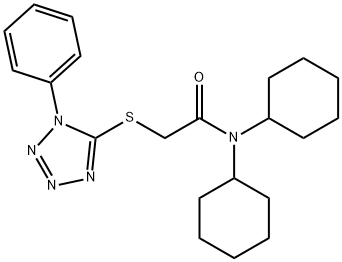 N,N-dicyclohexyl-2-[(1-phenyl-1H-tetraazol-5-yl)sulfanyl]acetamide Struktur