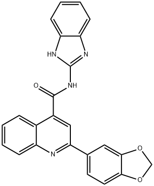 N-(1H-benzimidazol-2-yl)-2-(1,3-benzodioxol-5-yl)quinoline-4-carboxamide Struktur