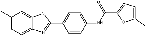 5-methyl-N-[4-(6-methyl-1,3-benzothiazol-2-yl)phenyl]furan-2-carboxamide Struktur