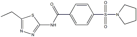 N-(5-ethyl-1,3,4-thiadiazol-2-yl)-4-pyrrolidin-1-ylsulfonylbenzamide Struktur